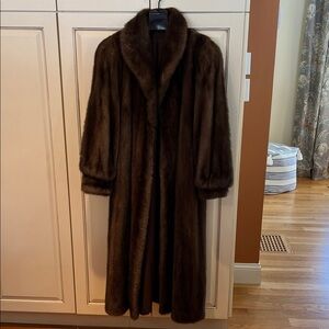Full length brown mink coat